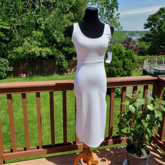 NWT LEITH Bodycon White Tank Dress Sz S - Picture 2 of 16